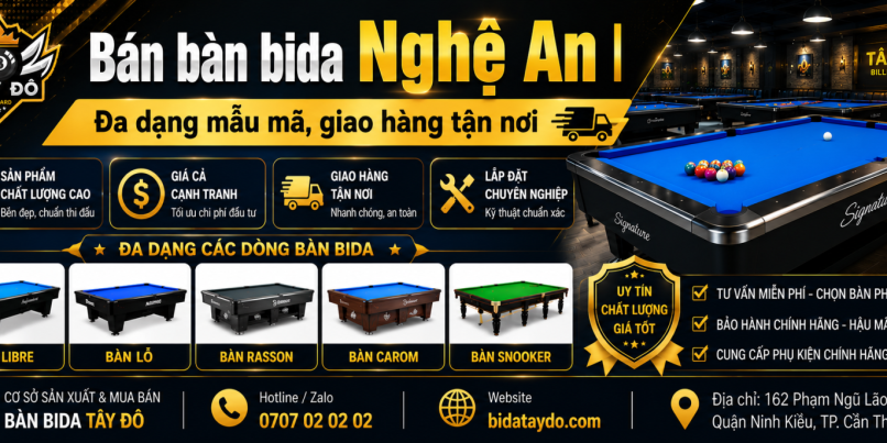 Bán bàn bida Nghệ An | Đa dạng mẫu mã, giao hàng tận nơi