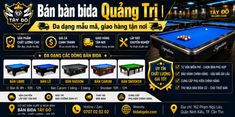 Bán bàn bida Quảng Trị | Đa dạng mẫu mã, giao hàng tận nơi