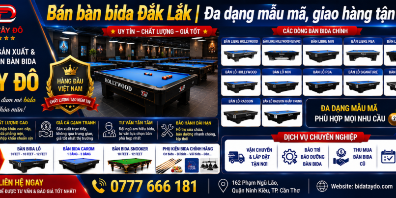 Bán bàn bida Đắk Lắk | Đa dạng mẫu mã, giao hàng tận nơi